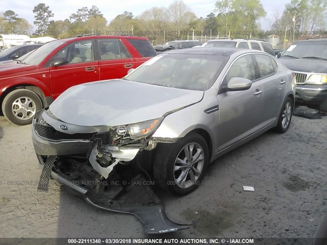 KNAGN4A78B5167745 - 2011 KIA OPTIMA EX/SX SILVER photo 2