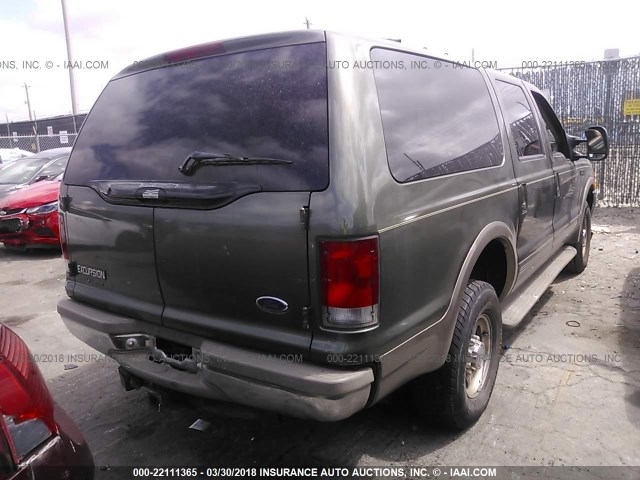 1FMNU43S5YEA06787 - 2000 FORD EXCURSION LIMITED GREEN photo 4