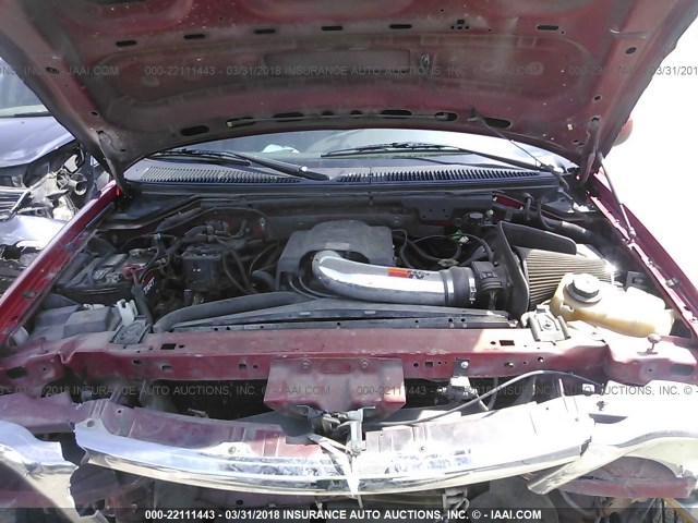 1FTRW07603KD31931 - 2003 FORD F150 SUPERCREW RED photo 10