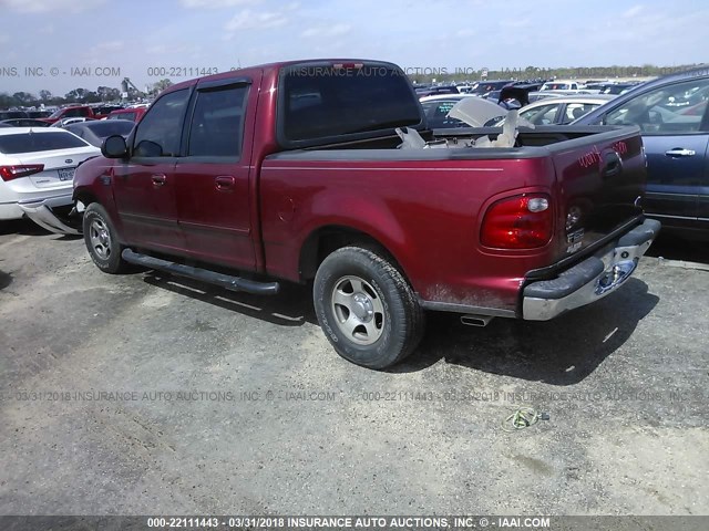 1FTRW07603KD31931 - 2003 FORD F150 SUPERCREW RED photo 3