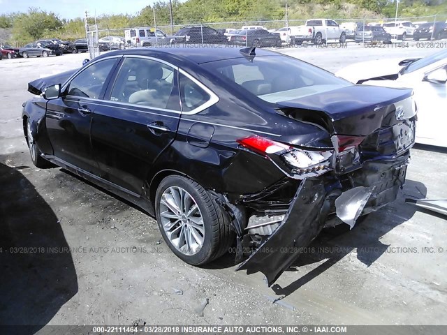 KMHGN4JE0GU121840 - 2016 HYUNDAI GENESIS 3.8L BLACK photo 3