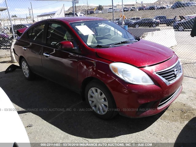 3N1CN7AP9CL848035 - 2012 NISSAN VERSA S/SV/SL RED photo 1