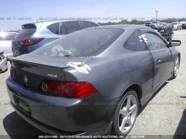 JH4DC53096S015111 - 2006 ACURA RSX TYPE-S GRAY photo 4