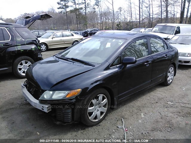 1HGFA165X6L088340 - 2006 HONDA CIVIC LX BLACK photo 2