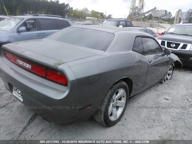 2C3CDYAG5CH174923 - 2012 DODGE CHALLENGER SXT GRAY photo 4