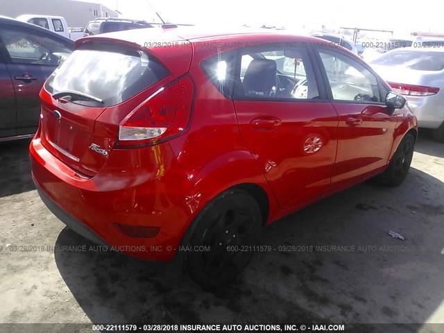 3FADP4FJ0CM177031 - 2012 FORD FIESTA SES RED photo 4