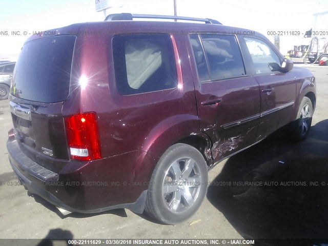 5FNYF4H94CB035450 - 2012 HONDA PILOT TOURING MAROON photo 4