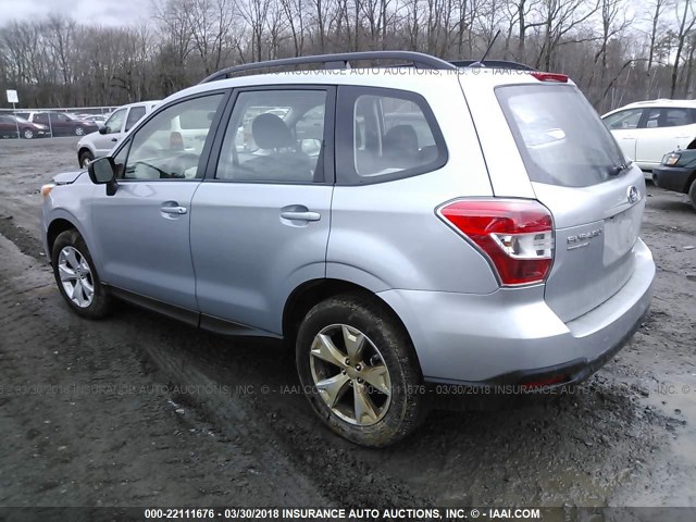 JF2SJABC6FH829279 - 2015 SUBARU FORESTER 2.5I GRAY photo 3