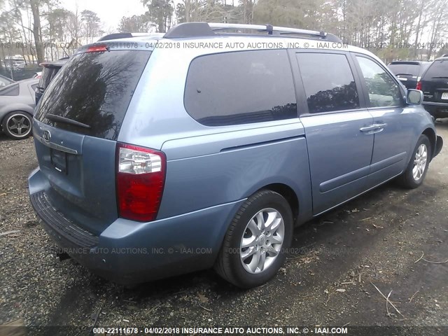 KNDMB233376157896 - 2007 KIA SEDONA EX/LX Light Blue photo 4