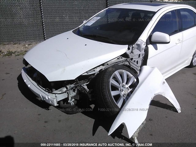 JA3AU86UX8U023743 - 2008 MITSUBISHI LANCER GTS WHITE photo 6