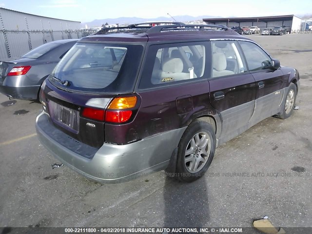 4S3BH675217628365 - 2001 SUBARU LEGACY OUTBACK AWP MAROON photo 4