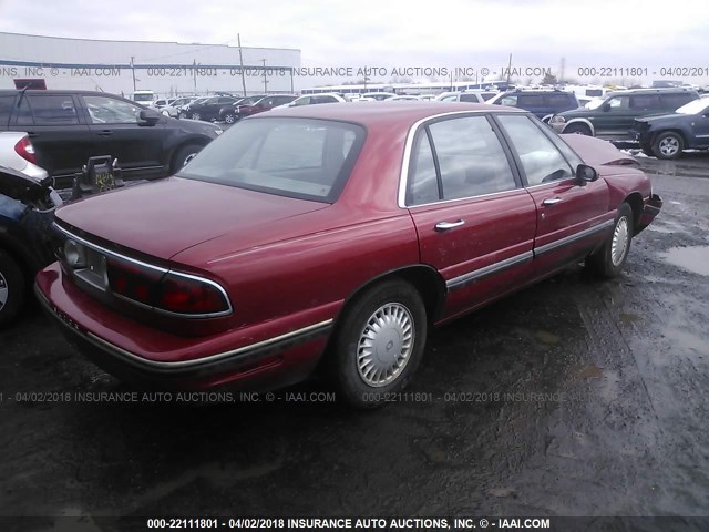 1G4HP52K1VH554386 - 1997 BUICK LESABRE CUSTOM RED photo 4