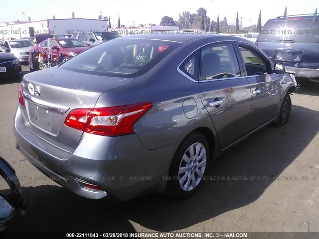 3N1AB7AP7GY241107 - 2016 NISSAN SENTRA S/SV/SR/SL GRAY photo 4