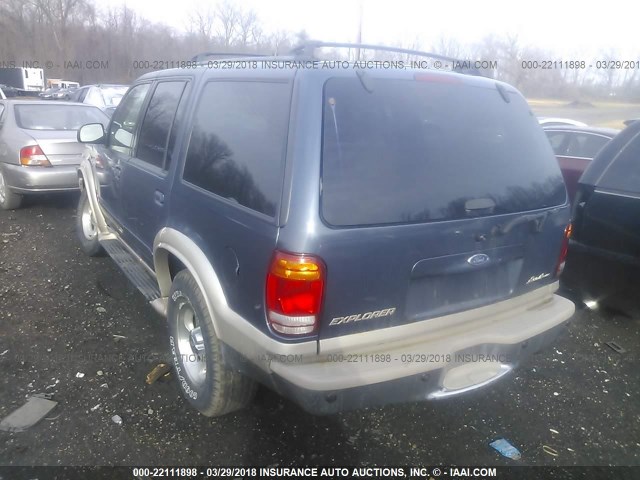 1FMZU74E8YZA50805 - 2000 FORD EXPLORER EDDIE BAUER BLUE photo 3