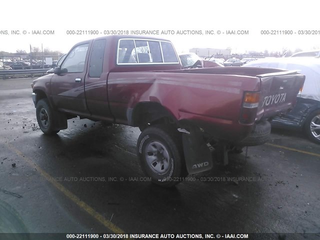 JT4VN13D0P5102164 - 1993 TOYOTA PICKUP 1/2 TON EXTRA LONG WHEELBASE DX BURGUNDY photo 3