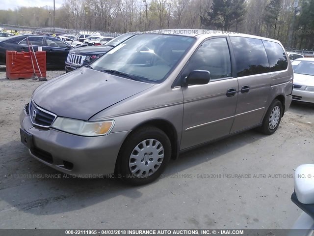 5FNRL18584B060636 - 2004 HONDA ODYSSEY LX TAN photo 2