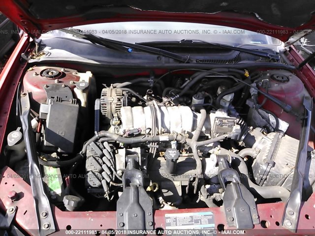 2G2WP552381101969 - 2008 PONTIAC GRAND PRIX წითელი ფოტო 10