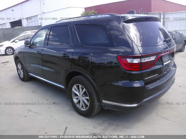 1C4RDHDG0FC201051 - 2015 DODGE DURANGO LIMITED BLACK photo 3