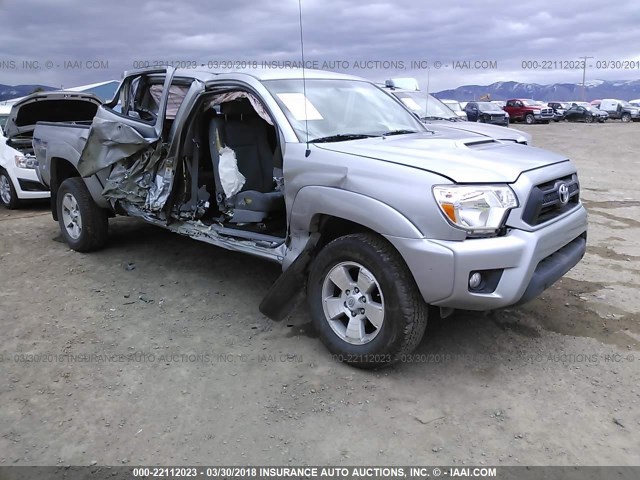 3TMMU4FN8EM062833 - 2014 TOYOTA TACOMA DOUBLE CAB LONG BED SILVER photo 1