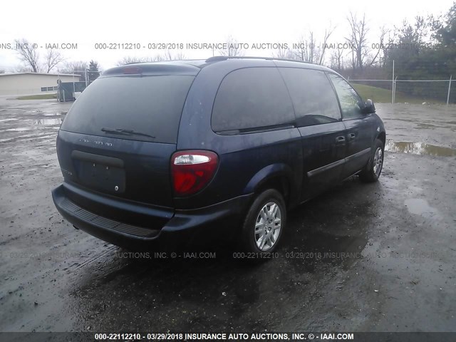 1D4GP24R36B710394 - 2006 DODGE GRAND CARAVAN SE BLUE photo 4