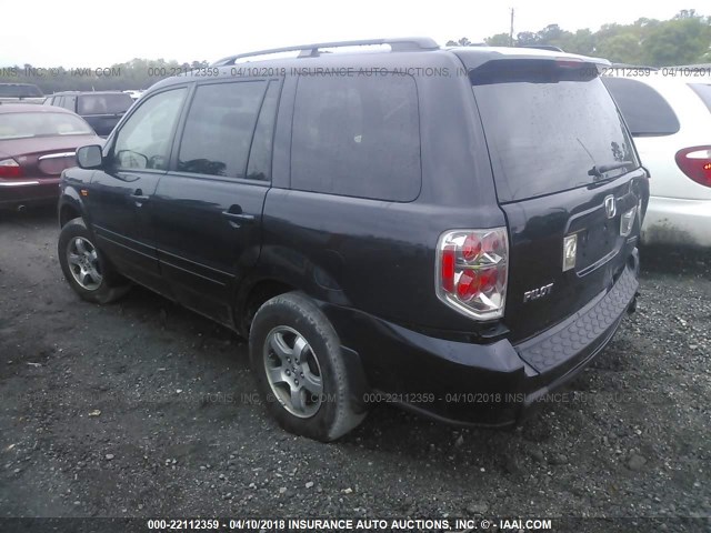 2HKYF18516H544252 - 2006 HONDA PILOT EX BLACK photo 3