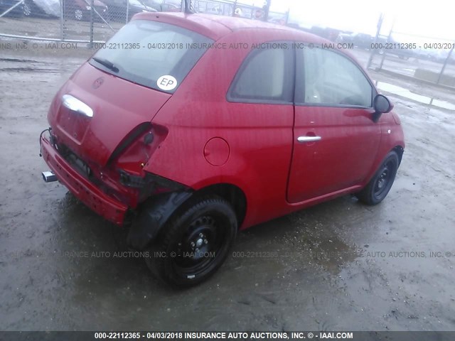 3C3CFFAR9CT380317 - 2012 FIAT 500 POP RED photo 4