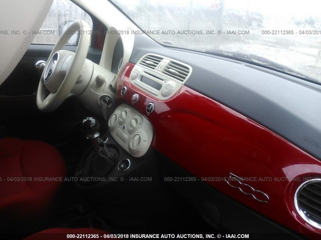 3C3CFFAR9CT380317 - 2012 FIAT 500 POP RED photo 5