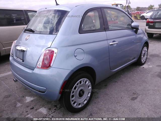 3C3CFFAR8FT503917 - 2015 FIAT 500 POP Light Blue photo 4