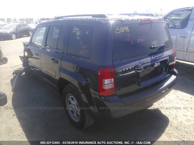 1C4NJPBA3CD579936 - 2012 JEEP PATRIOT SPORT BLUE photo 3