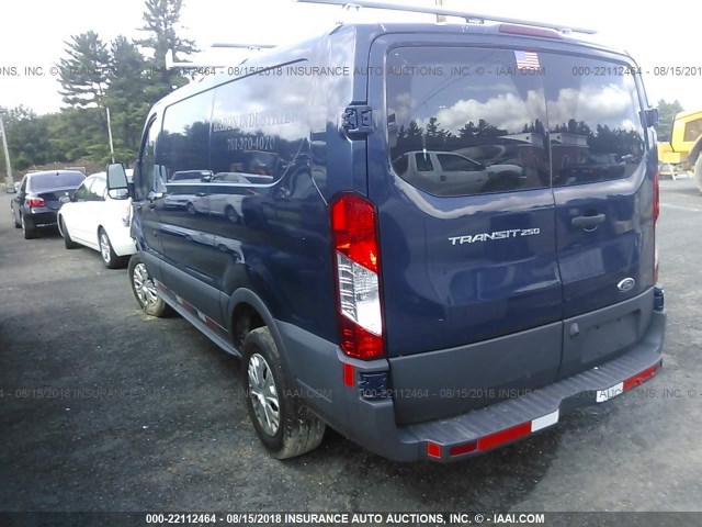 1FTYR1ZM4HKA00572 - 2017 FORD TRANSIT T-250 BLUE photo 3