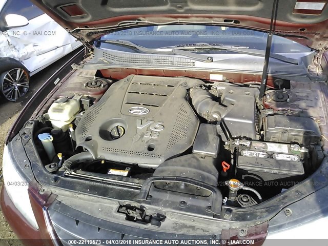 5NPET46F79H466072 - 2009 HYUNDAI SONATA GLS MAROON photo 10