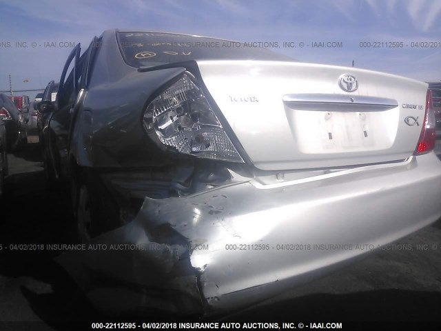 4T1BE32K14U305995 - 2004 TOYOTA CAMRY LE/XLE/SE SILVER photo 6