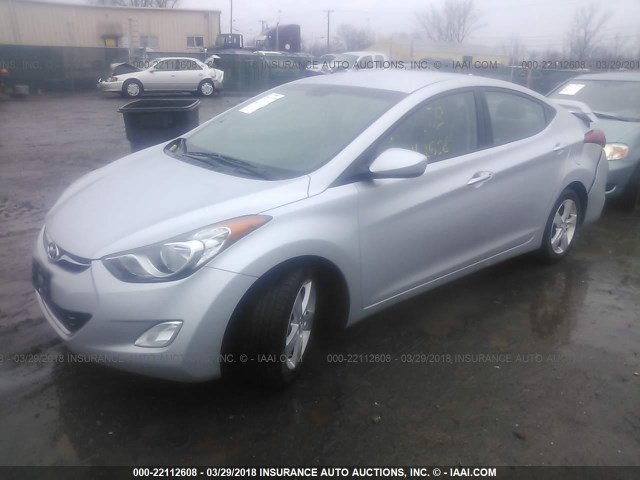 5NPDH4AE7DH287745 - 2013 HYUNDAI ELANTRA GLS/LIMITED SILVER photo 2