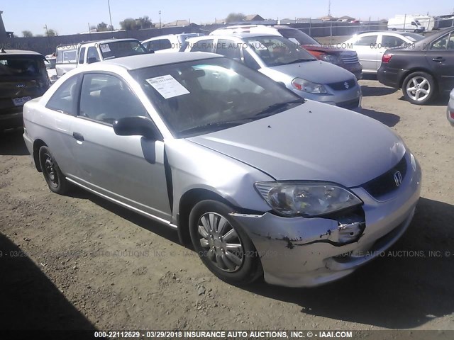 1HGEM22155L004743 - 2005 HONDA CIVIC DX VP SILVER photo 1