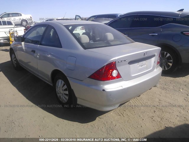 1HGEM22155L004743 - 2005 HONDA CIVIC DX VP SILVER photo 3