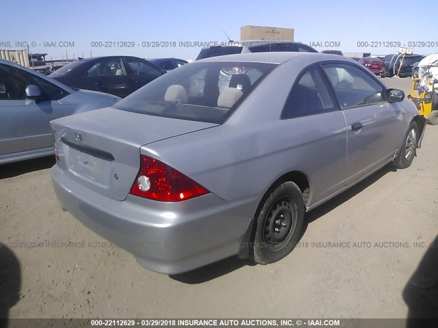 1HGEM22155L004743 - 2005 HONDA CIVIC DX VP SILVER photo 4