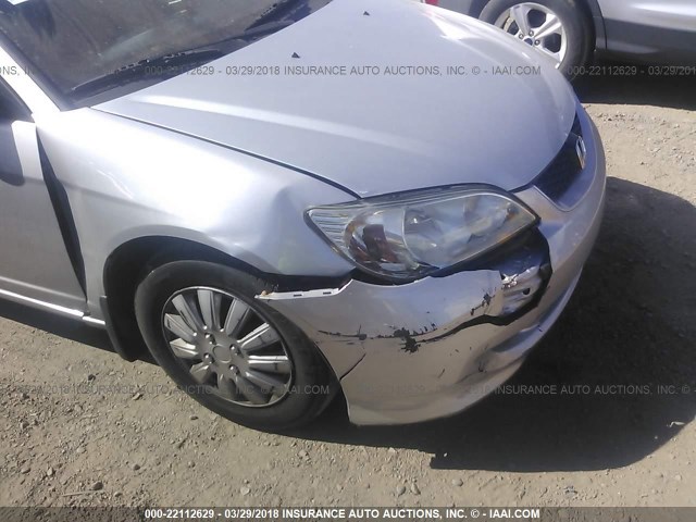 1HGEM22155L004743 - 2005 HONDA CIVIC DX VP SILVER photo 6