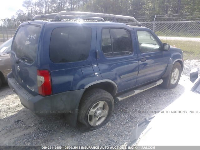 5N1ED28T03C681618 - 2003 NISSAN XTERRA XE/SE BLUE photo 4