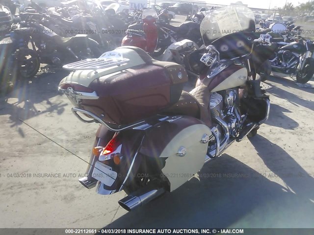 56KTRAAA6F3321235 - 2015 INDIAN MOTORCYCLE CO. ROADMASTER RED photo 4