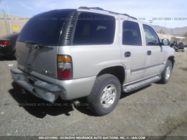 1GNEK13VX4J309771 - 2004 CHEVROLET TAHOE K1500 SILVER photo 4