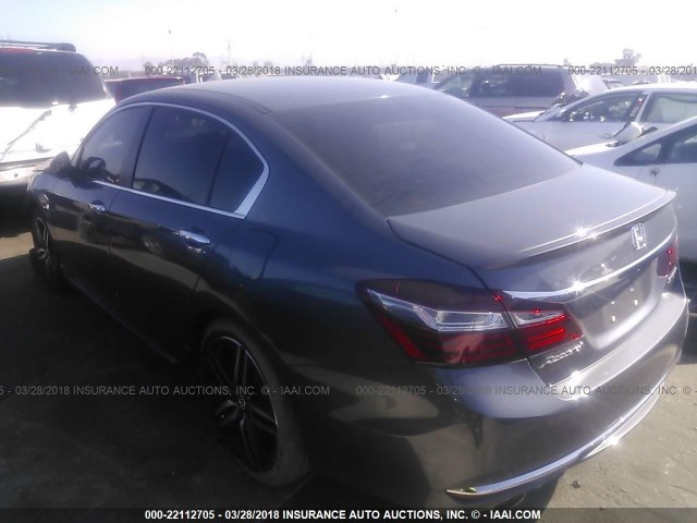 1HGCR2F52HA122657 - 2017 HONDA ACCORD SPORT GRAY photo 3