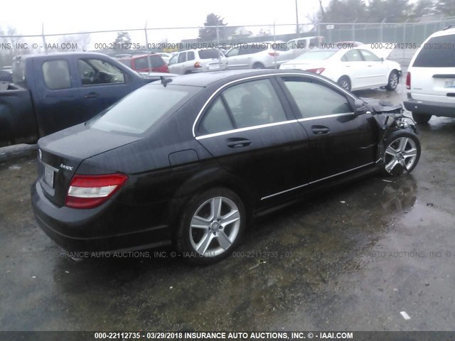 WDDGF8BB1BR134689 - 2011 MERCEDES-BENZ C 300 4MATIC BLACK photo 4