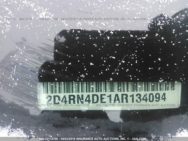 2D4RN4DE1AR134094 - 2010 DODGE GRAND CARAVAN SE WHITE photo 9