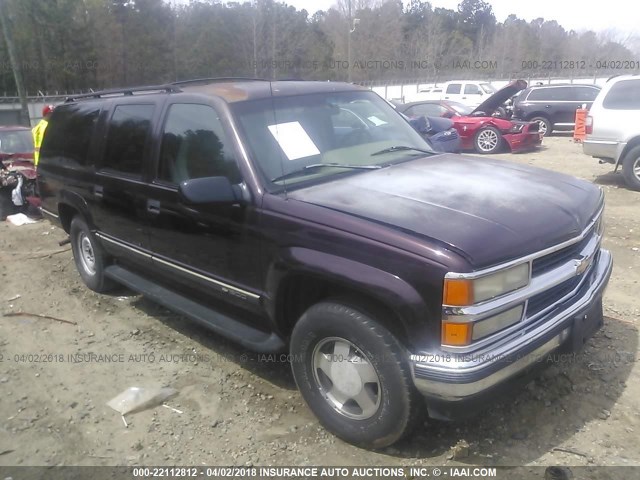 1GNFK16R7TJ420957 - 1996 CHEVROLET SUBURBAN K1500 BURGUNDY photo 1