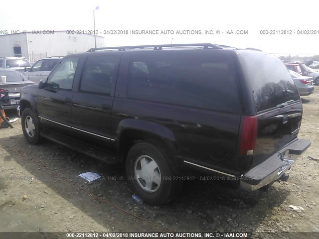 1GNFK16R7TJ420957 - 1996 CHEVROLET SUBURBAN K1500 BURGUNDY photo 3