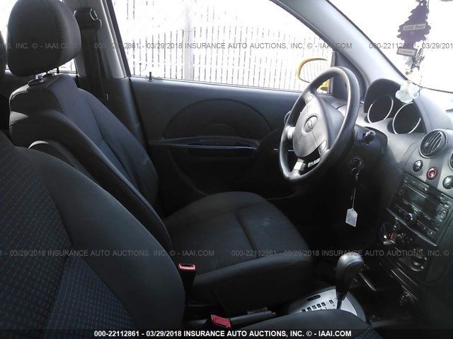 KL1TD66687B786796 - 2007 CHEVROLET AVEO LS YELLOW photo 5