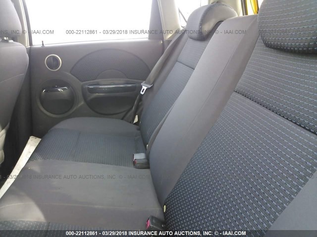 KL1TD66687B786796 - 2007 CHEVROLET AVEO LS YELLOW photo 8