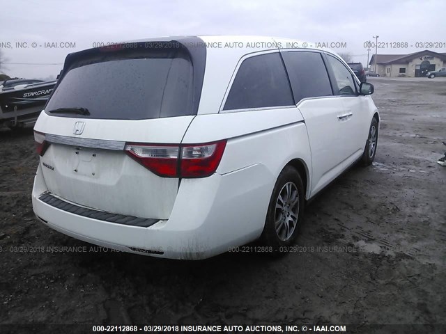 5FNRL5H48BB503105 - 2011 HONDA ODYSSEY EX WHITE photo 4