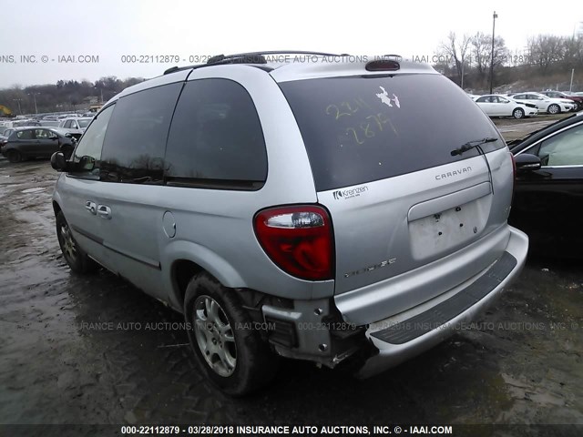 1D4GP45R24B566005 - 2004 DODGE CARAVAN SXT SILVER photo 3