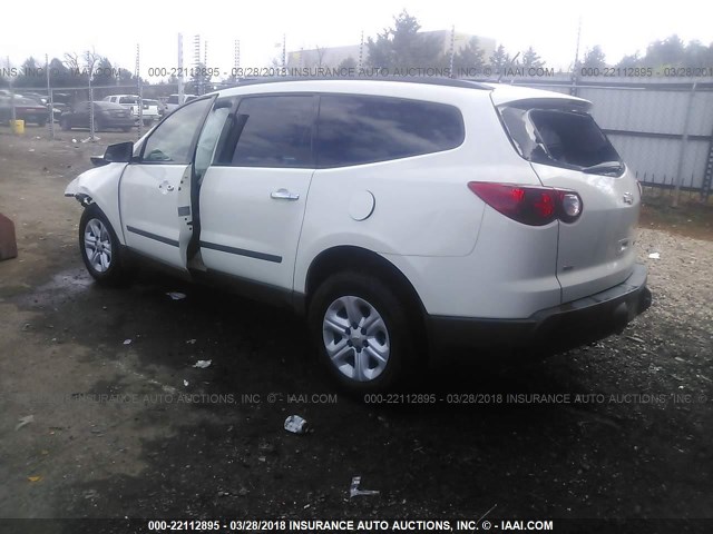 1GNKVFEDXBJ309794 - 2011 CHEVROLET TRAVERSE LS WHITE photo 3